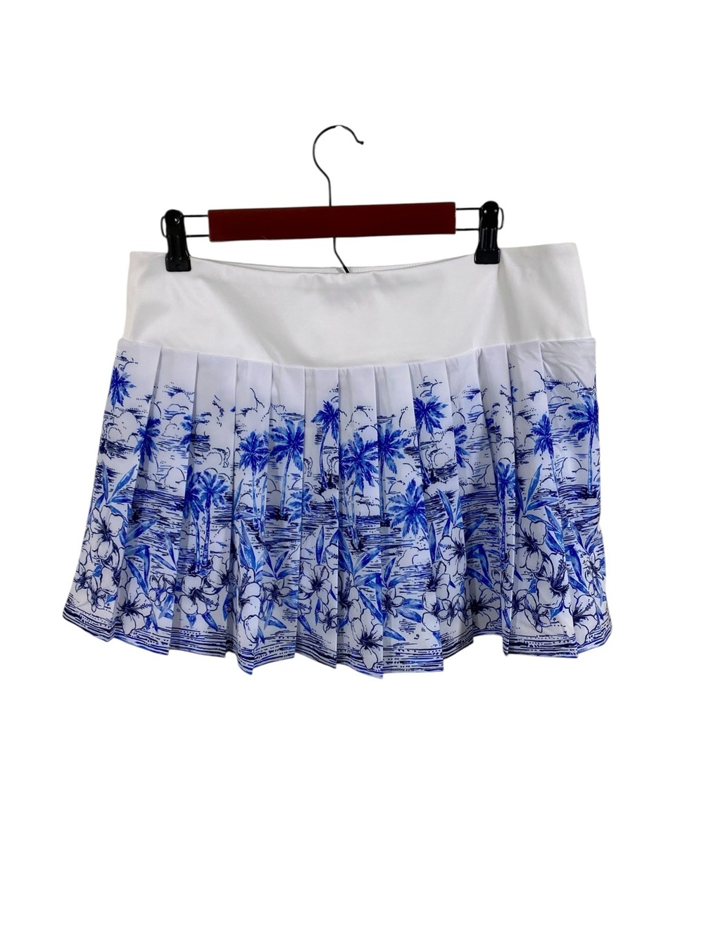 Tommy Bahama Active Golf Tennis Pleated Skort Sz L Blue Floral Athletic